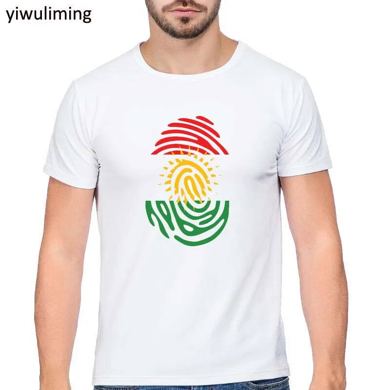 Kurdistan Nation Kurd Kurdish Flag T Shirt Creative Round Collar Solid Color Graphic T Shirt For Men Casual Tee Tops