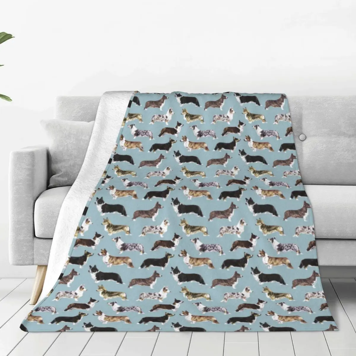 

Here I Go Agan On My Own Soft Warm Blanket Welsh Cardigan Corgi Dog Camping Throw Blanket Funny Flannel Bedspread Sofa Bed Cover