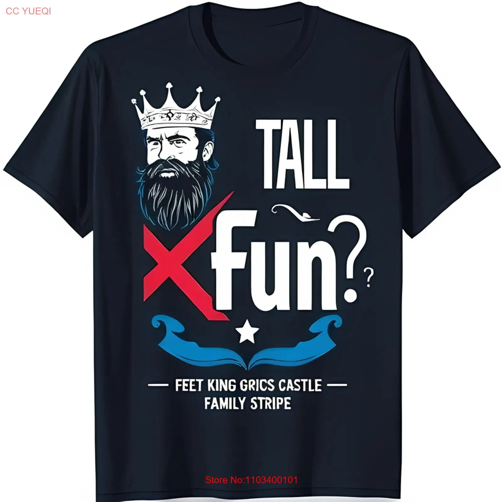 Футболка с забавным мультяшным королем синего цвета смелыми надписью Призрак и