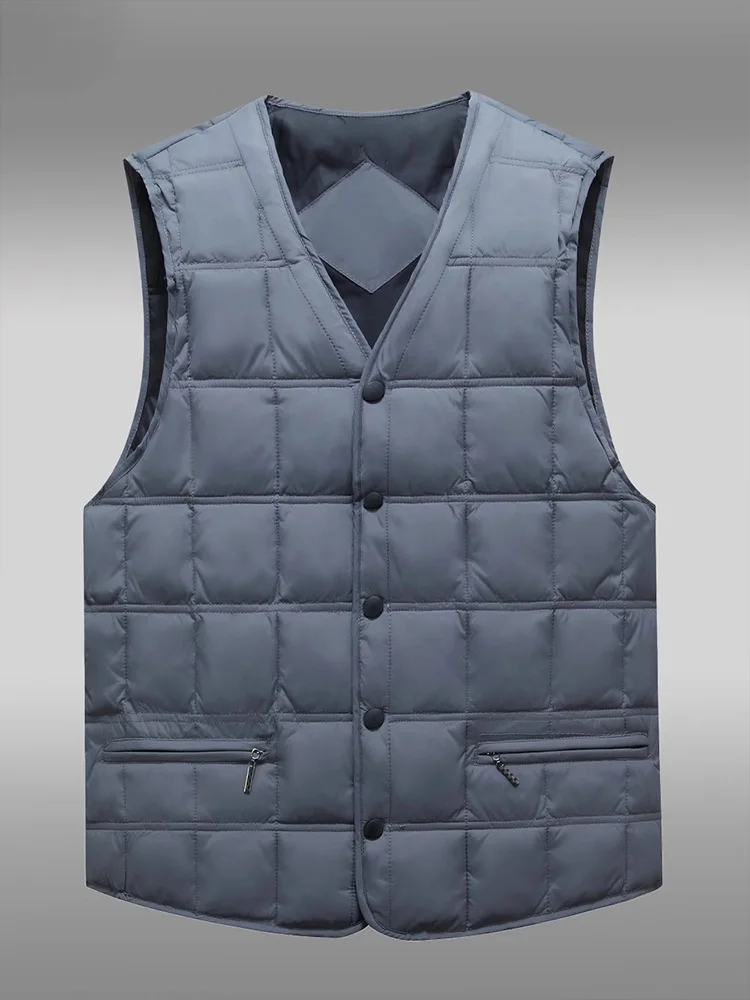 down Vest Men's Winter Plus size V-neck Lightweight Laminated Inner wear Waistcoat Liner Warm