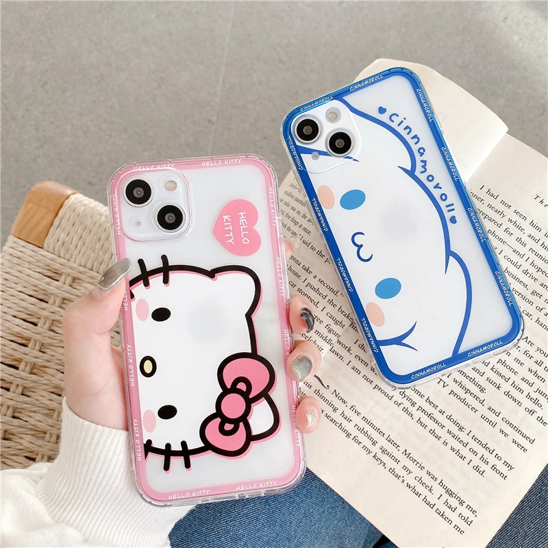 

BANDAI Hello Kitty Cute Cat Cinnamoroll Phone Case For IPhone 11 12 7 8P X XR XS XS MAX 11 12 pro 13 Pro max 13 Pro Max Soft