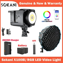 Sokani X100 100W RGB Bi-Color LED Video Light APP Control Bowens Mount Lighting for Photography Video Recording Outdoor Shooting