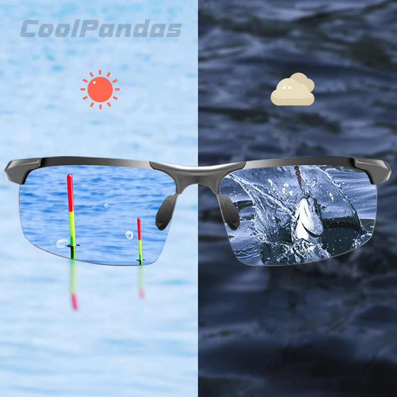 Photochromic Fishing Sunglasses Men Driving Cycling Driving Polarized Sports Sun Glasses UV400 Goggles oculos de sol masculino