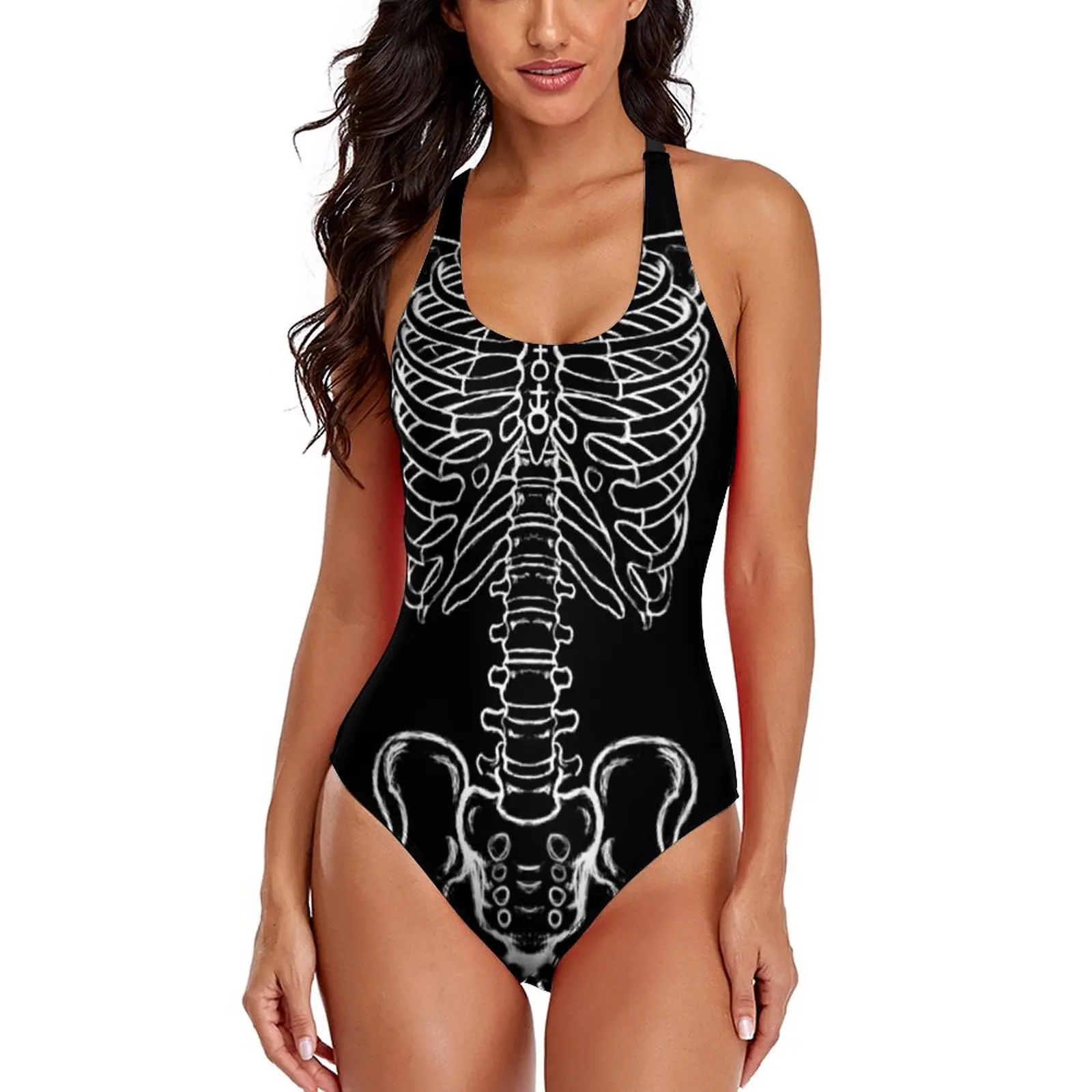 Купальник с рисунком скелета волшебный страшный купальник в стиле панк лучший