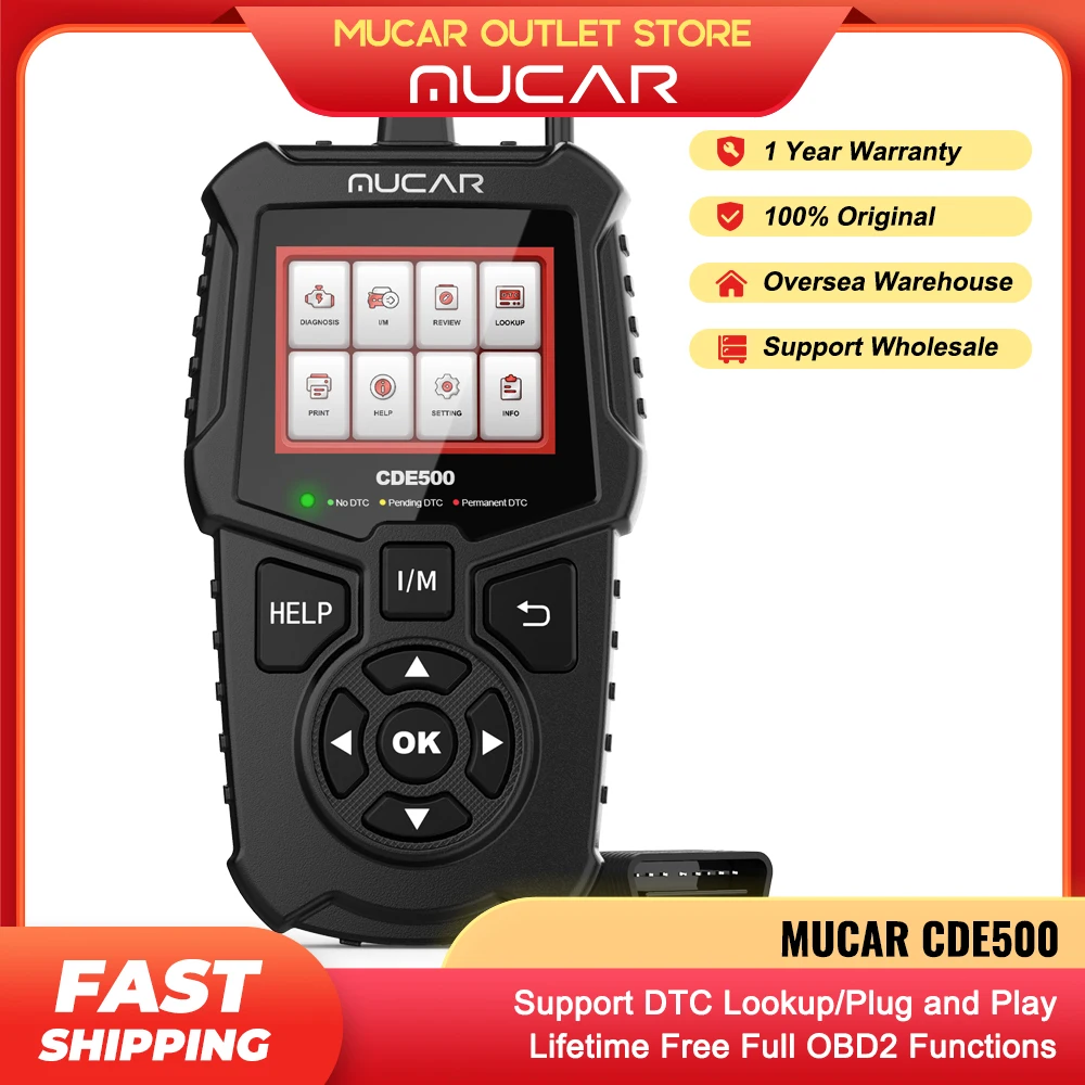 

Диагностический сканер MUCAR CDE500, диагностический прибор с 2 функциями, DTC