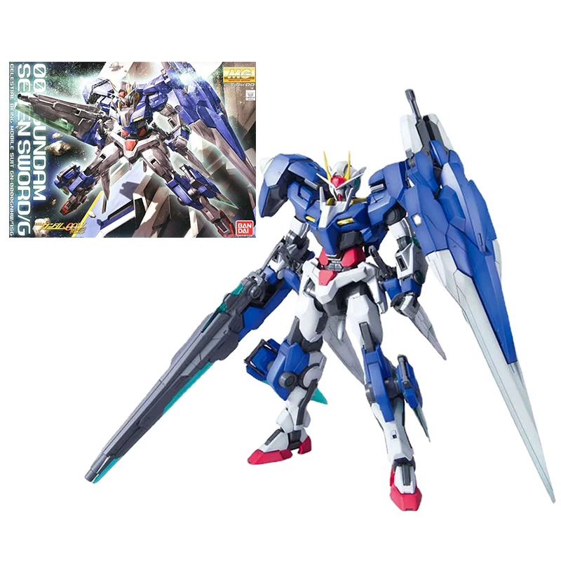 

Bandai Original Gundam Model Kit Anime Figure Seven Sword 00 GUNDAM MG Action Figures Collectible Ornaments Toys Gifts for Kids