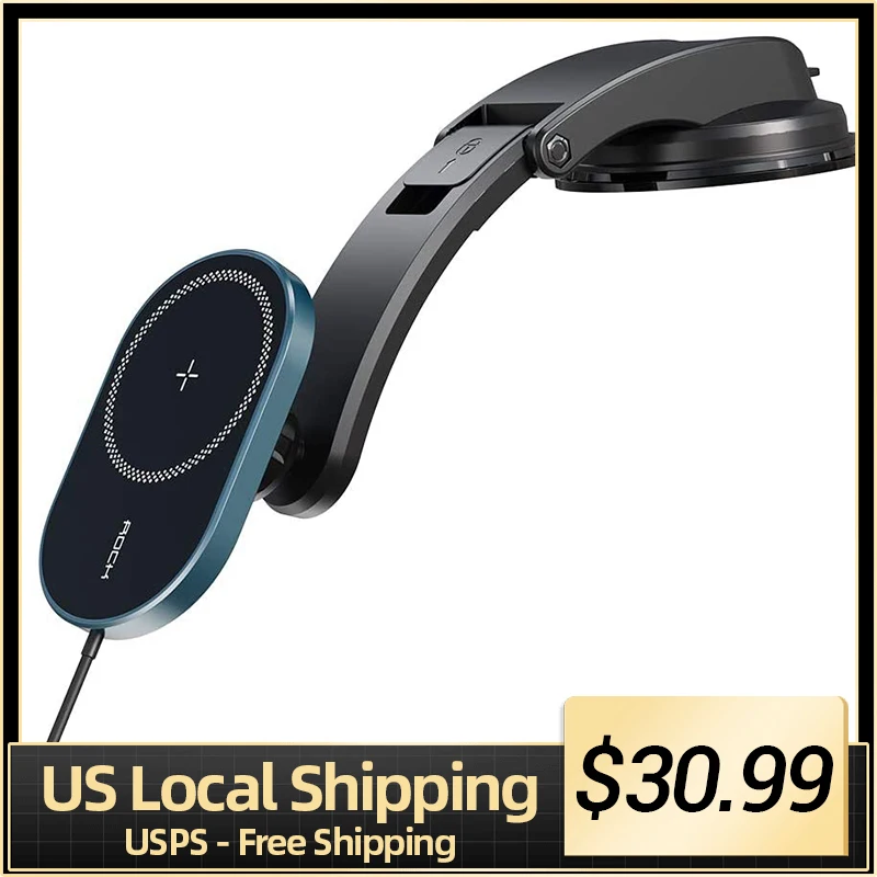 

Magnetic Wireless Car Charger, 15W Qi Car Phone Mount Dashboard and Air Vent Phone Holder for iPhone 12 13 Samsung Galaxy S22 21