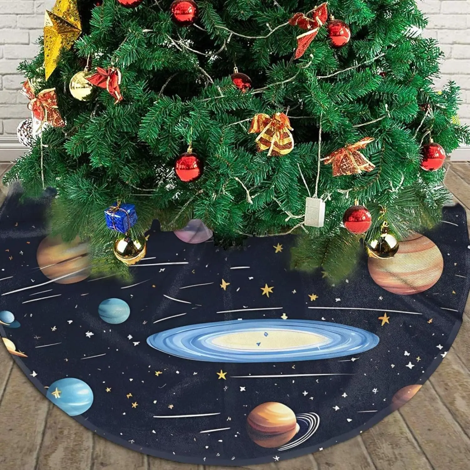 Юбка на рождественскую елку с принтом семьи солнечных батарей искусственное