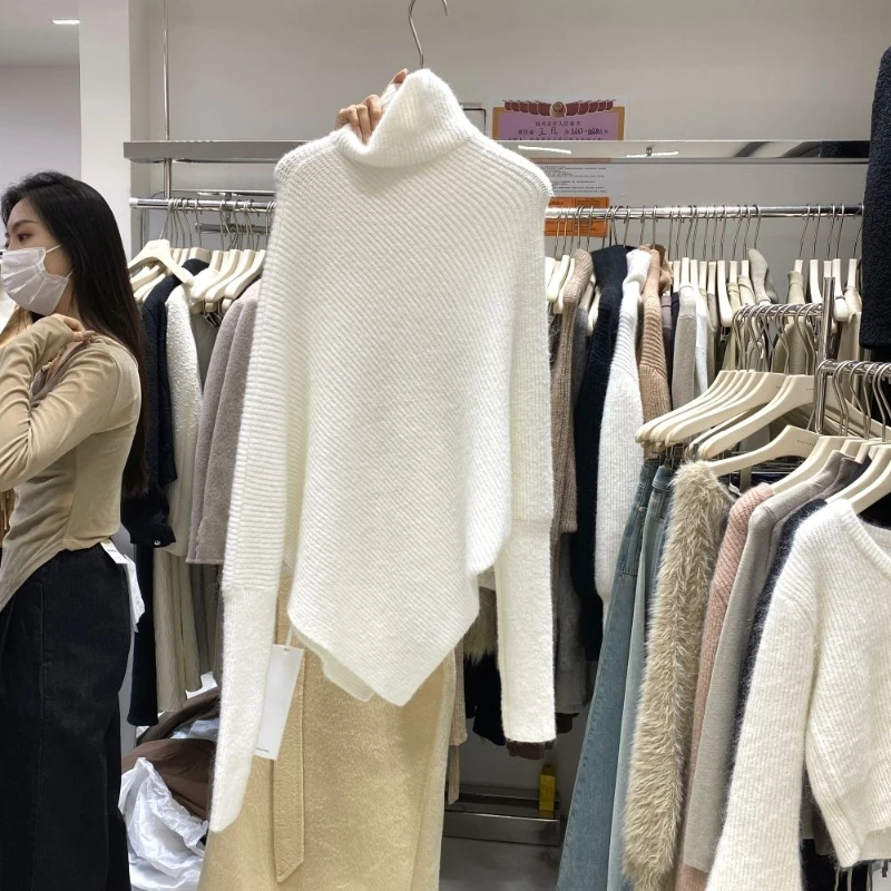 Необычный свитер с высоким воротом женский новый популярный товар нежный