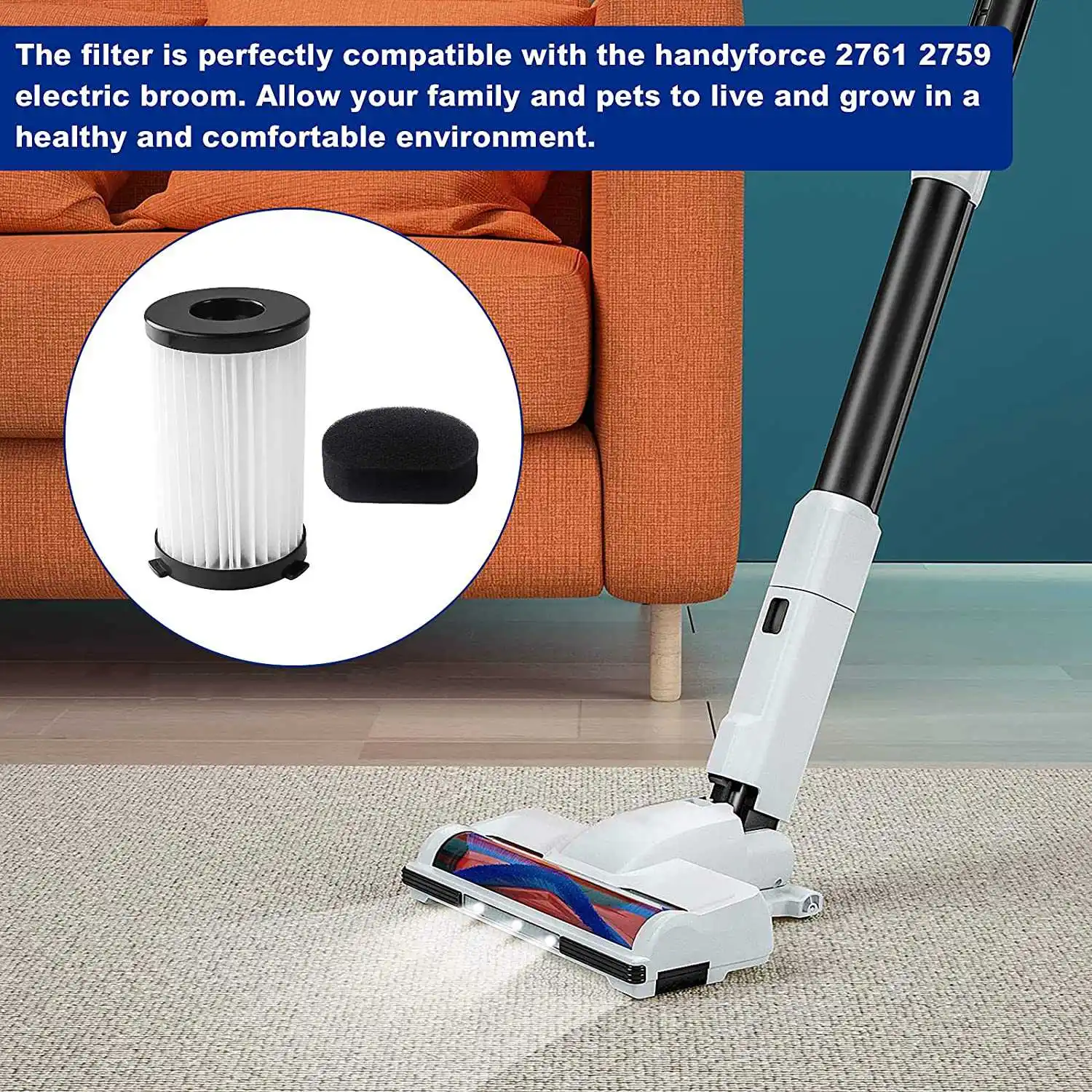 Сменные фильтры для пылесосов D600 и Handyforce RBT 2761 RBT 2759 В комплект входят 8 фильтров + 8 поролоновых фильтров (art.: 3920c6dad66d6) - 3920c6dad66d6