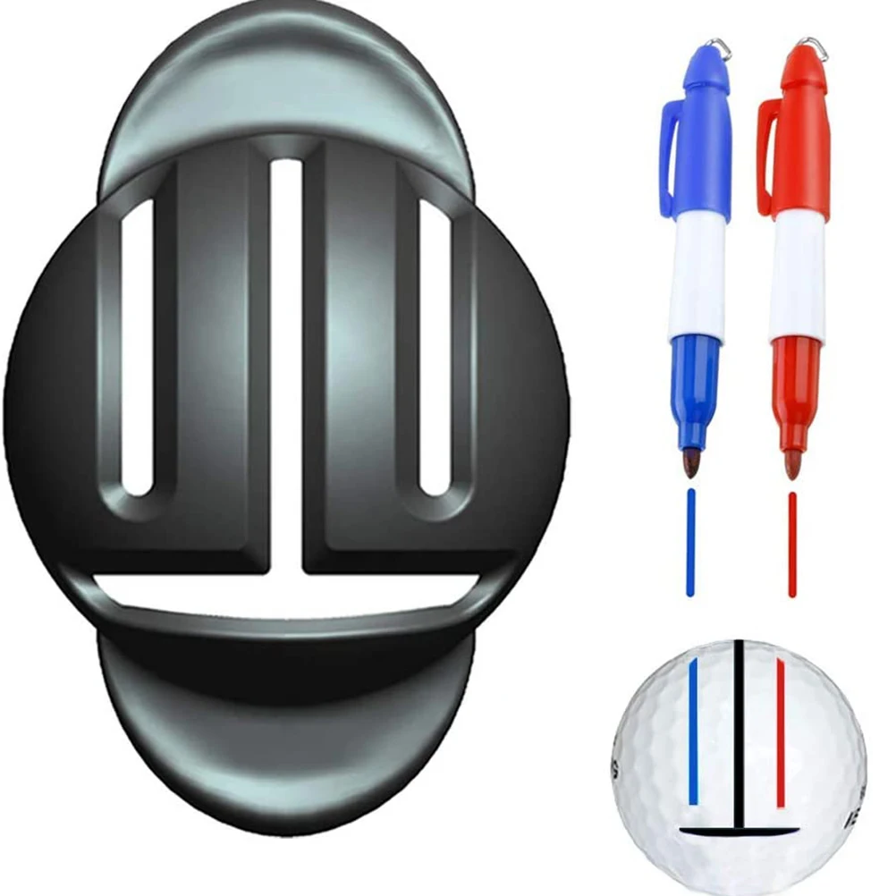 Golf Ball Triple Track Liner Marker Template Drawing Pen Alignment Marks Tool Sport Training Aids Outdoor Golf Sport Tool