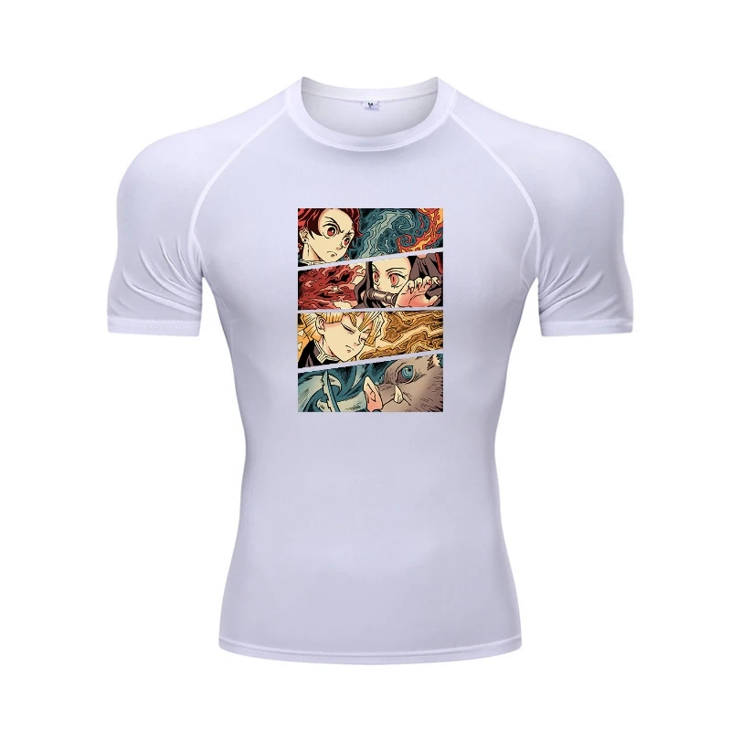 

Футболка мужская оверсайз с рисунком Демонов и героев, хлопковая Модная рубашка свободного кроя с короткими рукавами, с круглым вырезом, в стиле аниме, V.2, на лето