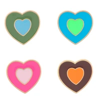 peach heart jewelry alloy brooch creative temperament sweet color love shape drip oil badge lapel pins