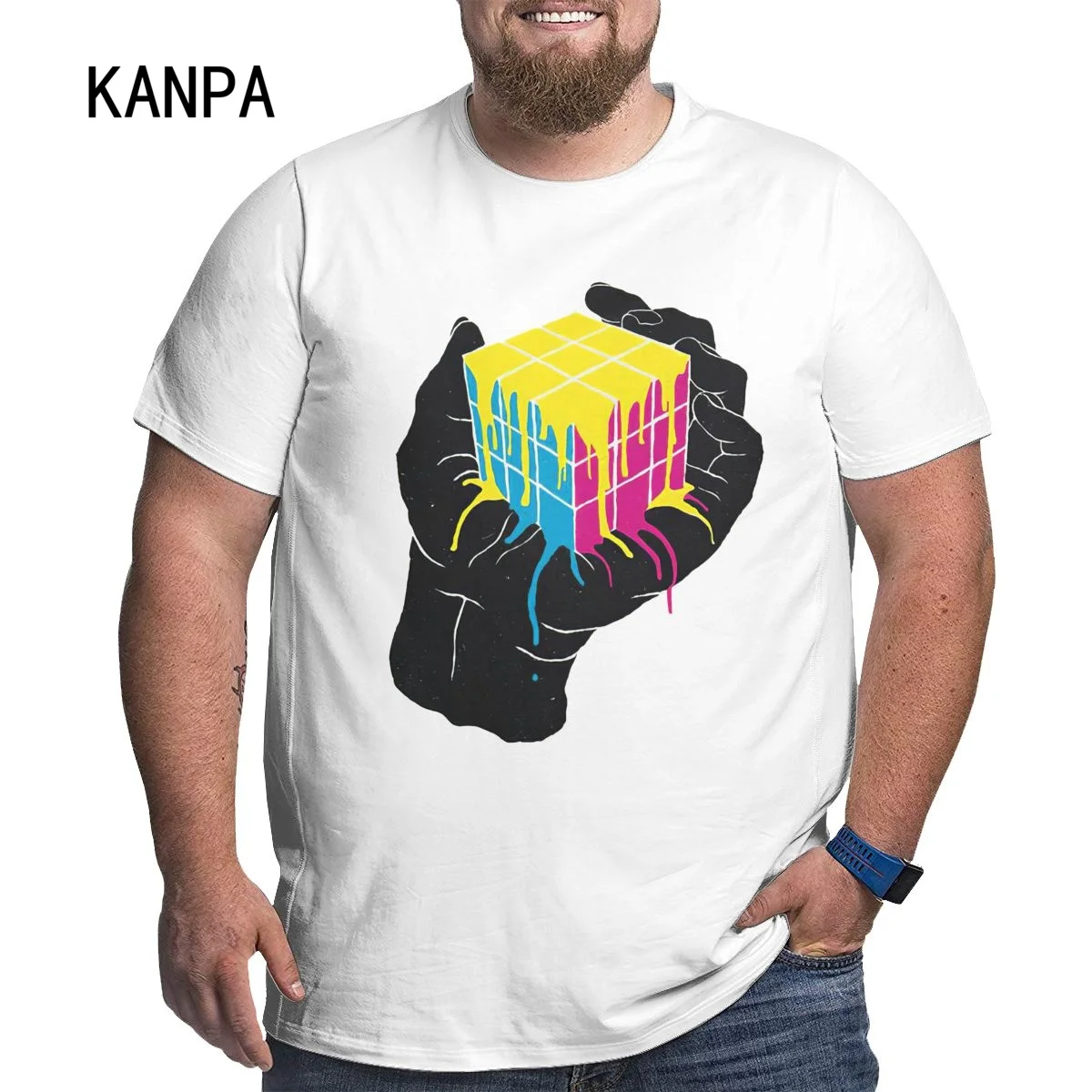 

Rubic Cubes Fans T Shirts Plus Size Top Tees for Big and Tall Men Graphic Novelty T-shirts Men's Cotton Tops Clothing 1XL-6XL