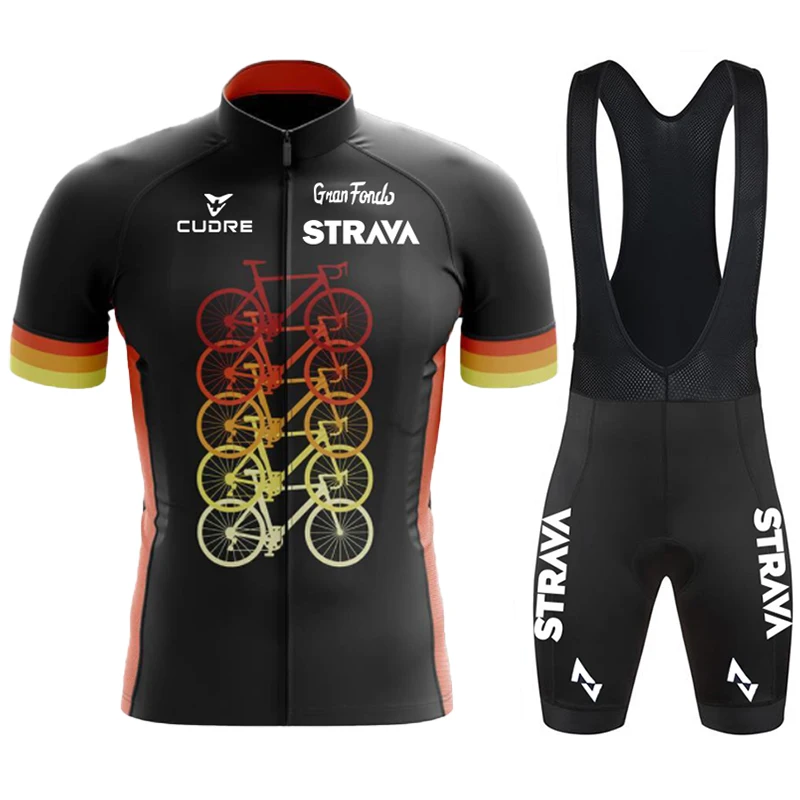 

Новая велосипедная одежда STRAVA, мужской велосипедный комплект, велосипедная одежда, дышащая, с защитой от УФ-лучей, велосипедная одежда с кор...