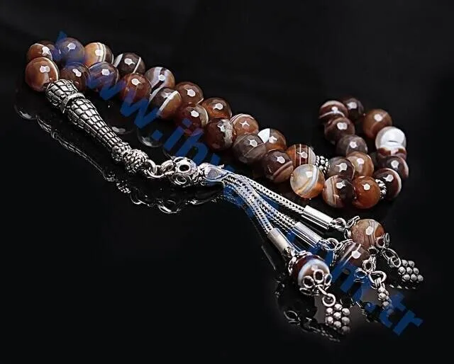 IQRAH Agate Stone Rosary (925 STERLING SILVER)