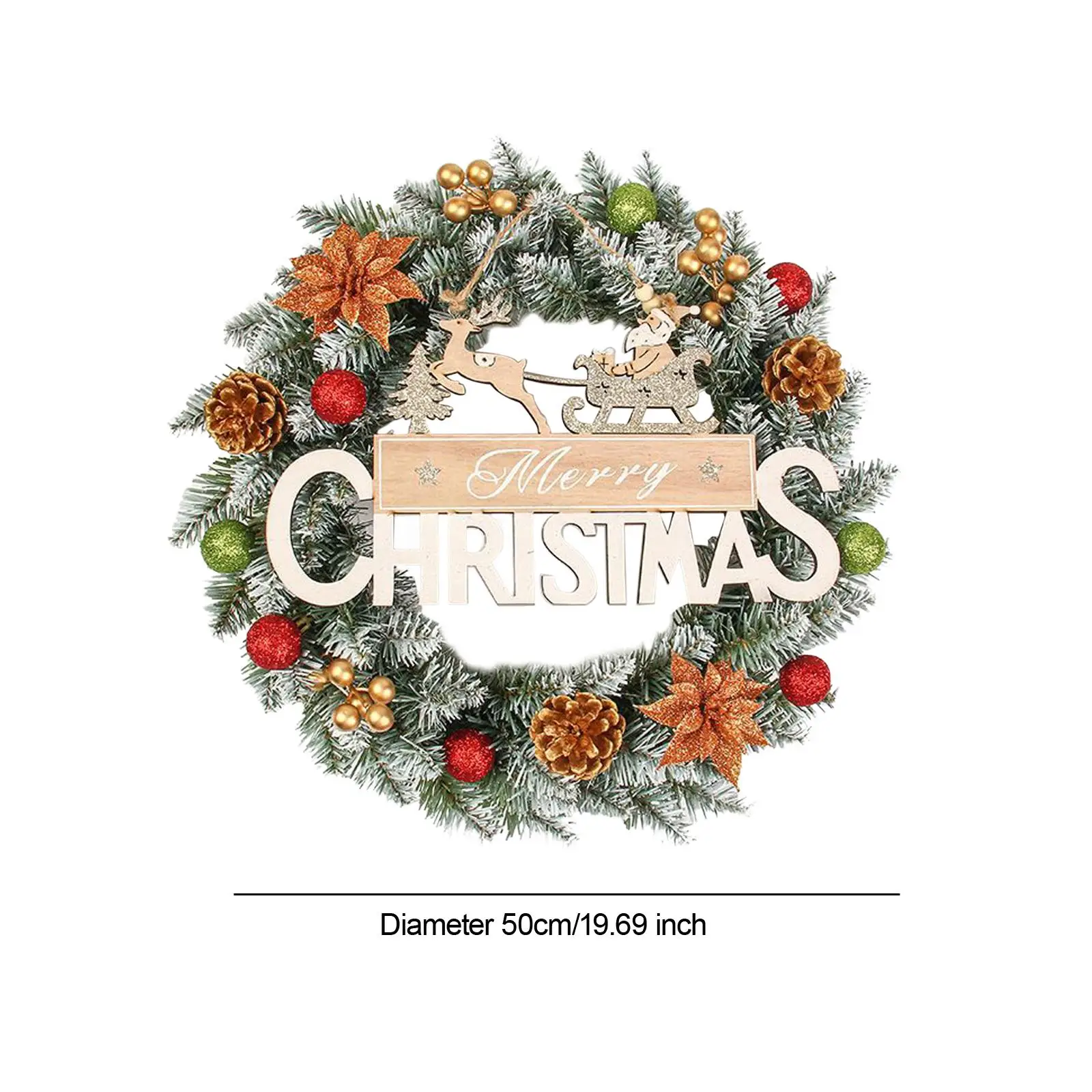 Рождественский венок со световым орнаментом 20 дюймов Рождественская гирлянда