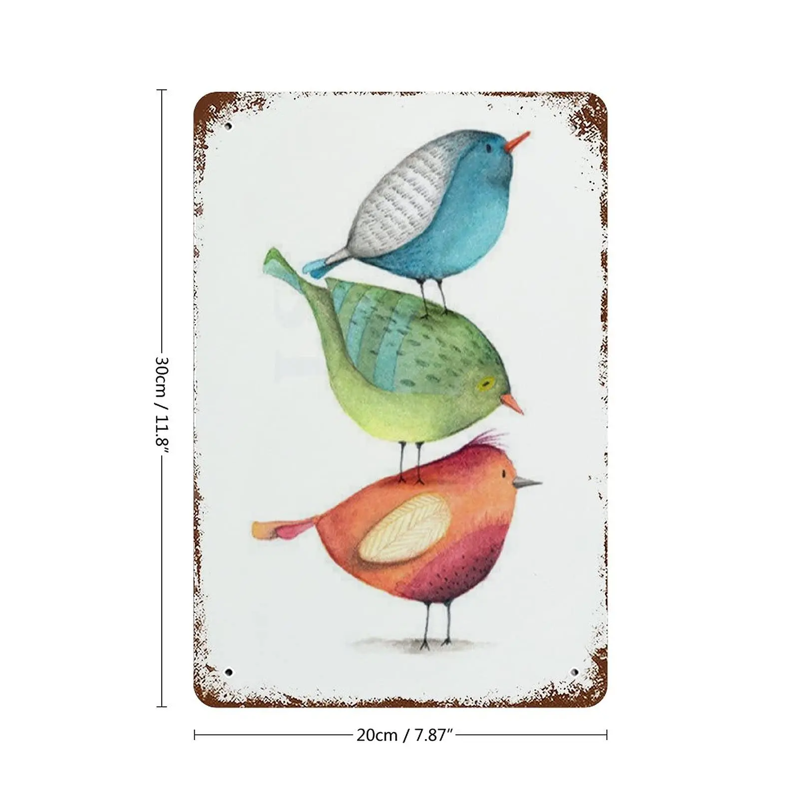 Винтажный жестяной знак Graman декор для стен акварель птицы милые украшения