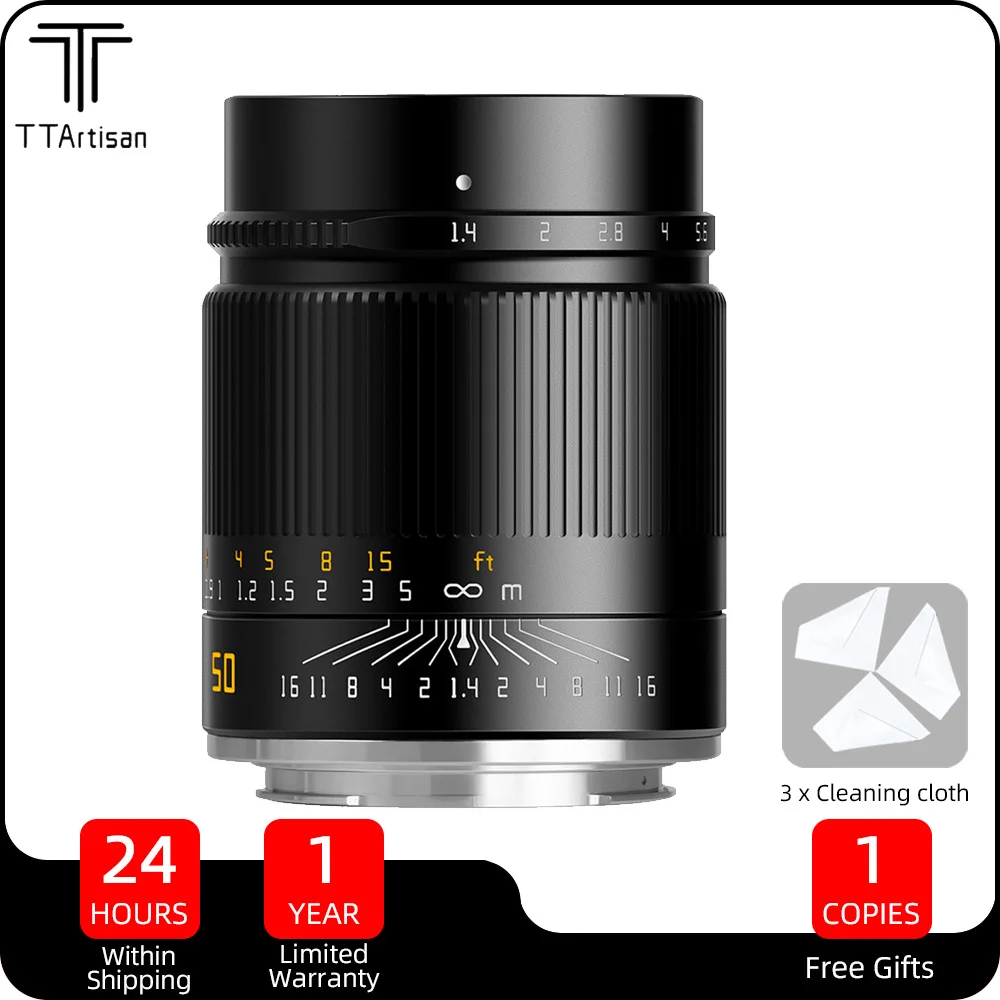 

TTArtisan 50mm f1.4 ASPH Full Frame Manual Focus Lens for Canon RF Nikon Z Sony E Leica M Sigma L Mount Camera Lente
