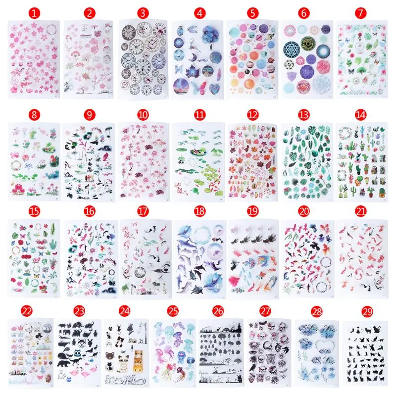 

Resin Epoxy Stickers Colorful Translucent Crystal Animal Material Filler Sticker