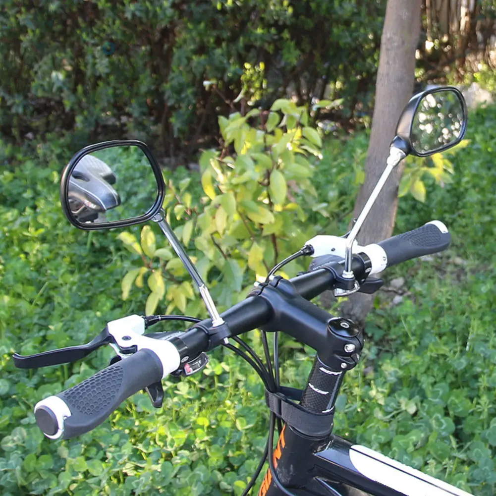 

1pair Left Right Easy Install Rear View Black Bike Mirror Accessories Cycling Mountain Bicycle Handlebar Adjustable Angle