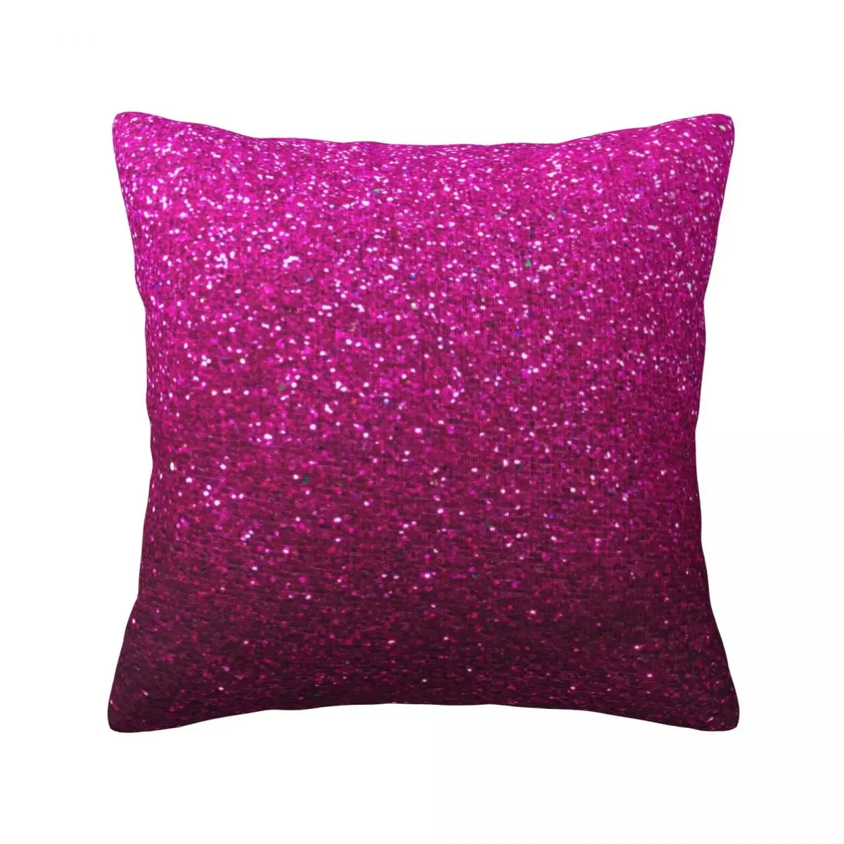 

Metallic Glitter Print Pillow Case Pink Ombre Sparkles Hugging Zipper Pillowcase Summer Square Polyester Cover