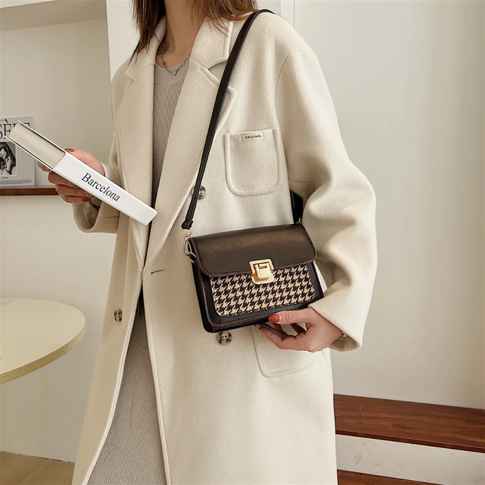 

Women's Bag Trend Exquisite PU Leather Swallow Gird Pattern Shoulder Crossbody Bag Lady Flap Brand Designer Handbags Clutch