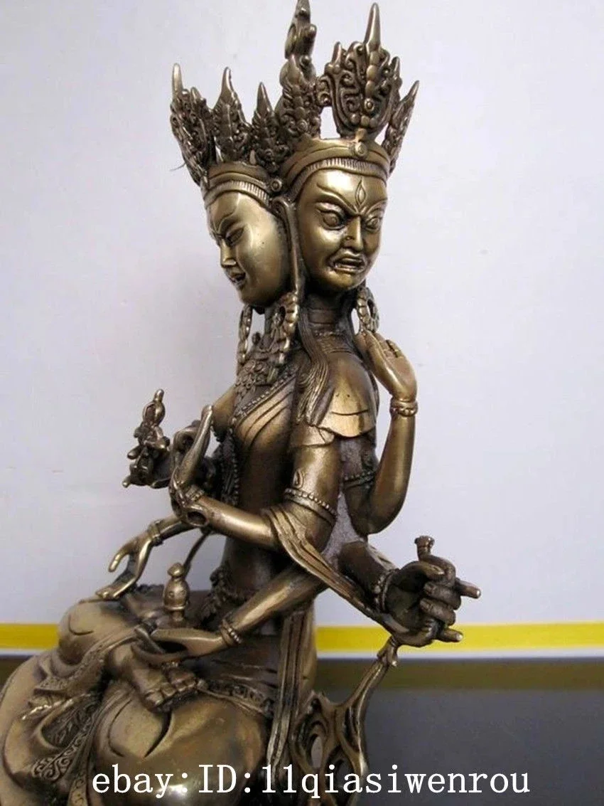 MOEHOMES 8 &quotТибетская бронза Ushnishavijaja 3 лицо 6 рук статуя Будды металлические изделия
