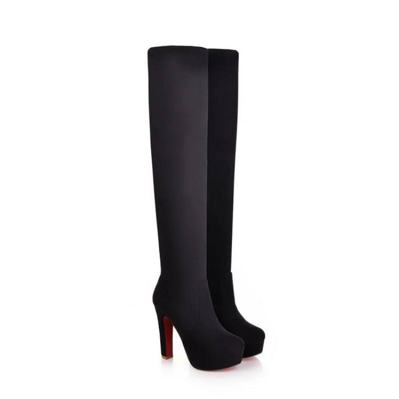 Plus Size Sexy Over The Knee Boots Warm Women Boots Platform Women Shoes High Heels Slim Thigh High Boots Female Winter Boots