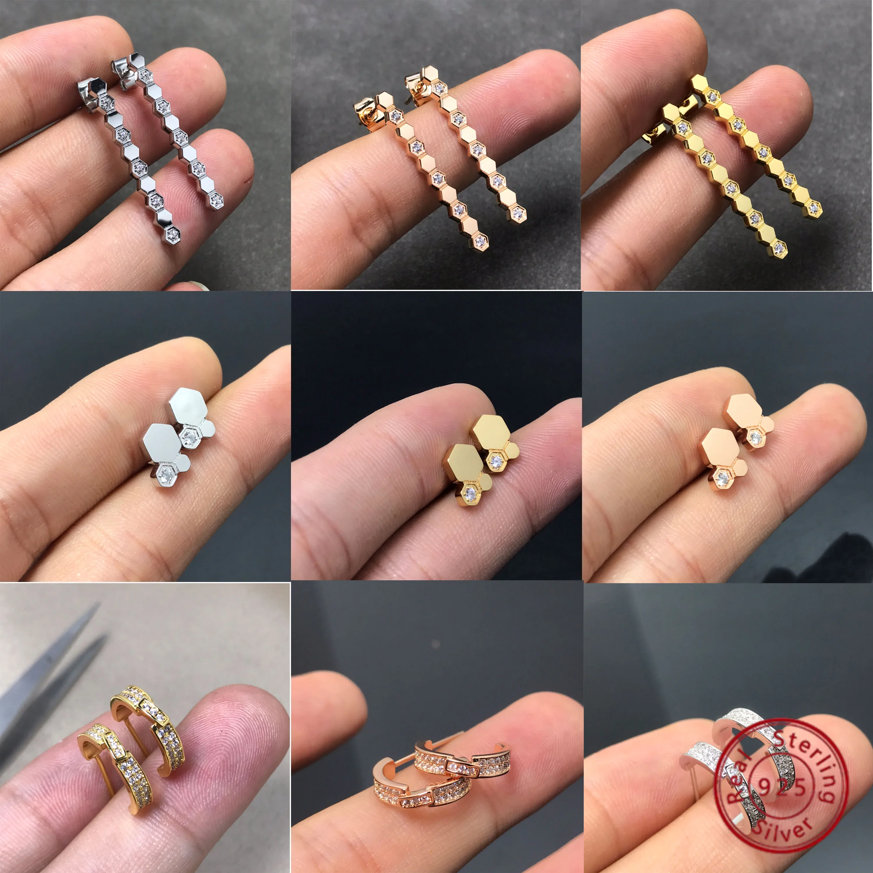 Серьги-гвоздики Из Стерлингового Серебра 925 Модные Подвески Высококачественная