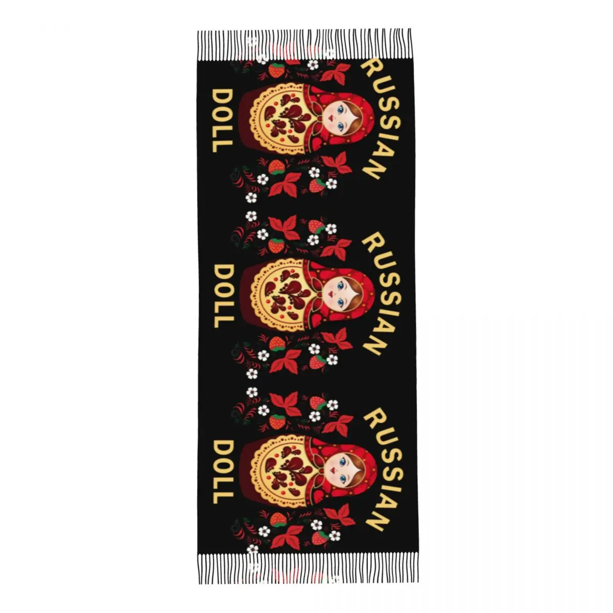 Женский шарф с кисточками Длинная зимняя женская кукла-матрешка русская кукла