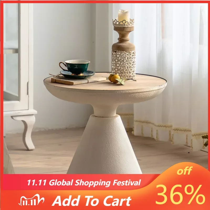 

Retro Style Made Old Coffee Tables Wrought Iron Coffee Table Detachable Living Room Bedroom Sofa Corner Few Hotel Coffee Table