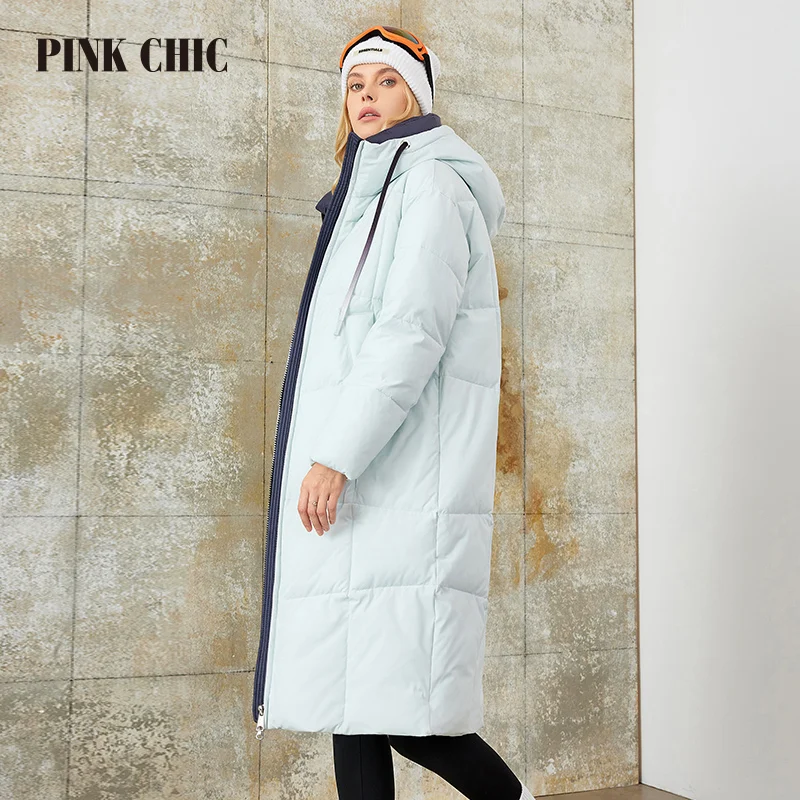 Женский зимний пуховик с капюшоном