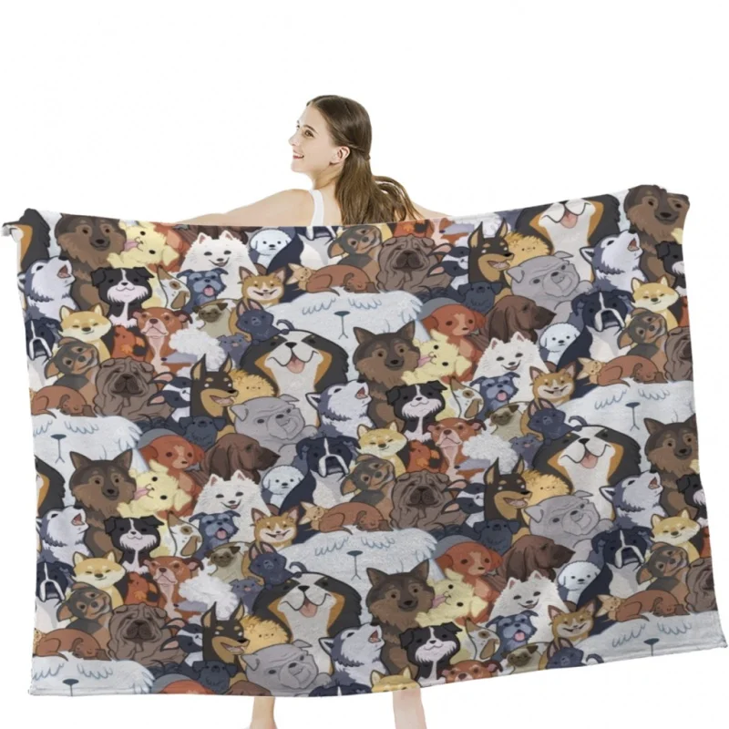 

Pupper Party Throw Blanket Soft Velvet Blanket Travel Bedding Blanket