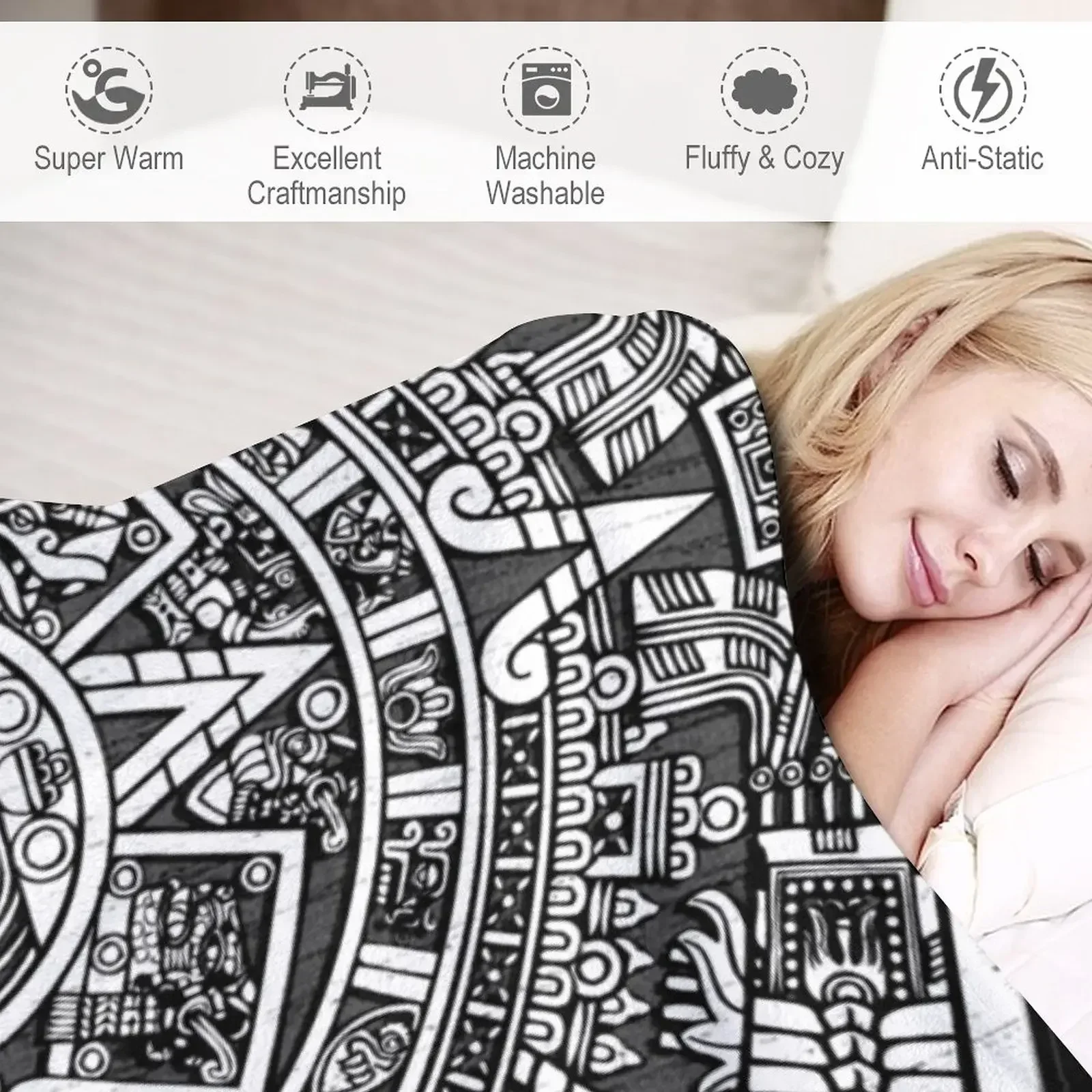 Ацтекский календарь плед для дивана среда очень большой спальный мешок одеяла