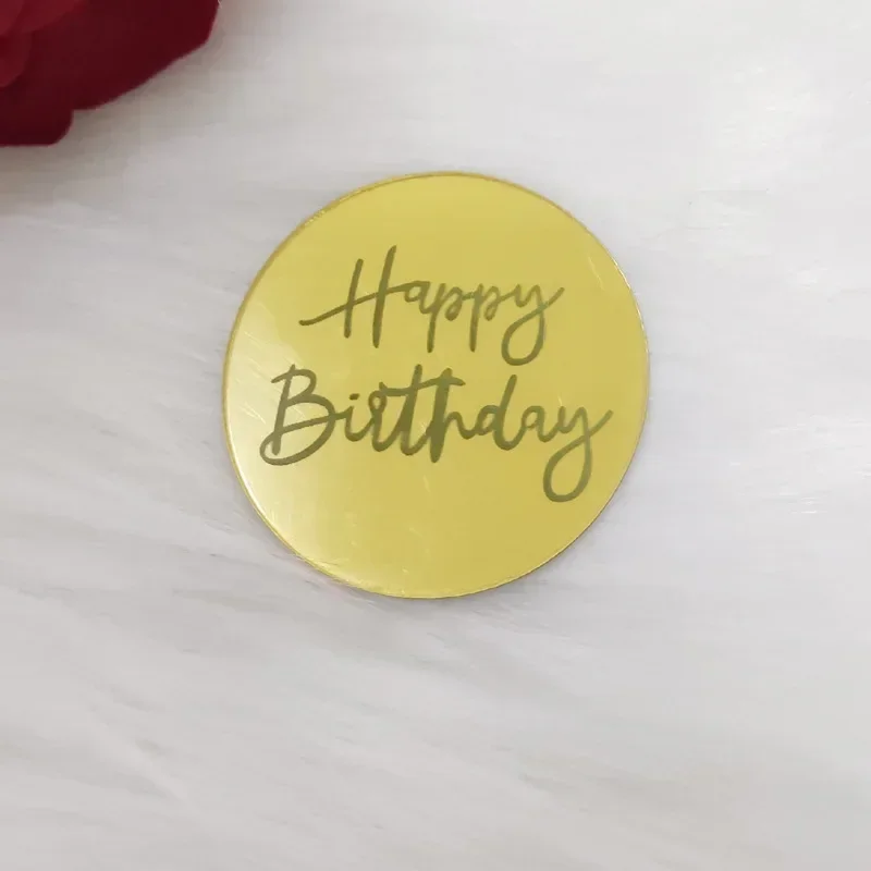 

Золотые круглые акриловые топперы для кексов MOONBIFFY, 10 шт.