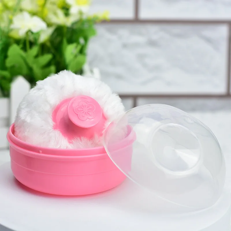 Baby Talcum Powder Puff Box Natural Fluff Baby Prickly Heat Powder Container for Children Portable Large Empty Storage Box images - 6