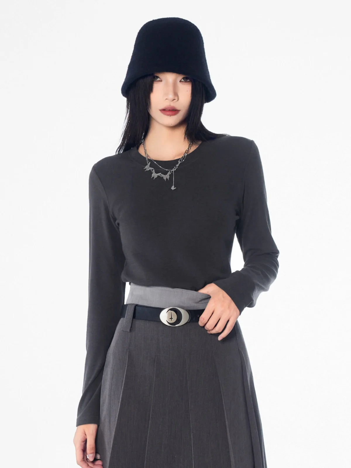 Autumn Winter Thickened Fleece Lined Slim Fit Long Sleeve round Neck T-Shirt Base Shirt Inner Wear New 2024 Early Wome... |
