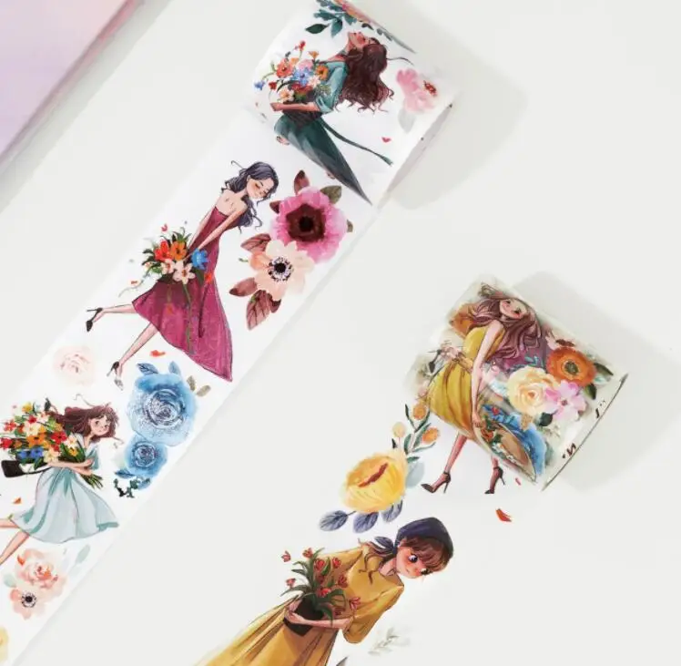

Painting Brozning Papeleria Oil Journaling Scrapbook Original Washi Tape New Stickers Supply Cool Fashion Girl Adhesive