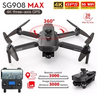 zll sg908 max avoidance drone 4k profesional gps 5g wifi fpv 3 axis gimbal foldable rc helicopter 3km dron vs sg906 max1 f11s