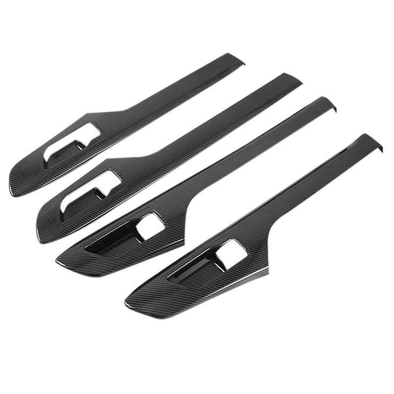 

4Pcs For 21-22 Highlander Modified Highlander Inner Handle Decoration Carbon Fiber Inner Handle Bright Strip