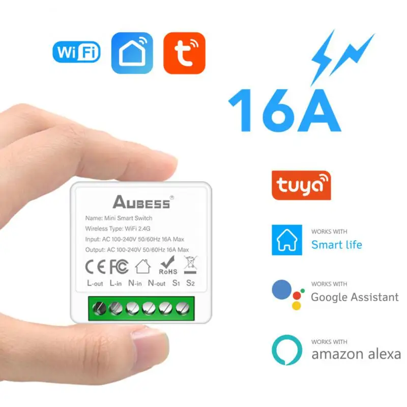 

16A Tuya Smart WiFi Switch 2-way Control Switch Mini Smart Breaker Smart Life Control Support Alexa Google Home Yandex Alice