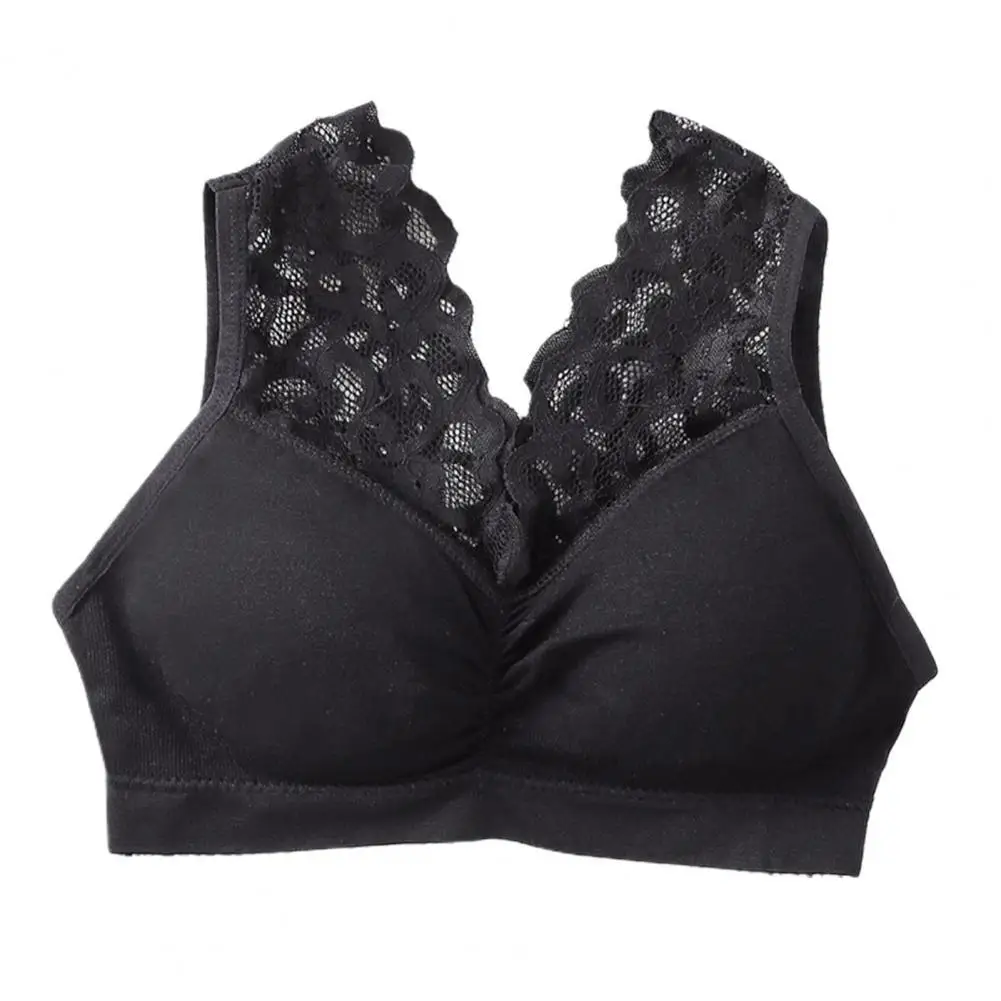

Women's Bras Seamless Underwear Push Up Beauty Back Shirring Lady Bra Sexy Lace Net Straps Vest Bra for Sleeping