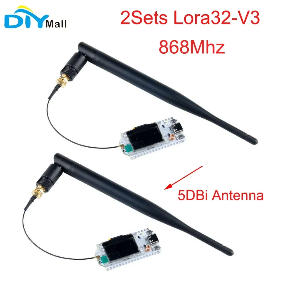 

2 комплекта макетной платы Heltec LoRa32 V3 DIYmall