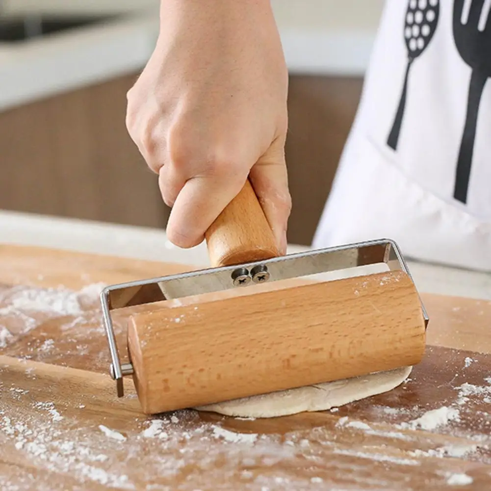 

Dough Rolling Rolling Pin Wood for Dough Rolling Non-stick Wheel Design Kitchen for Dough Rolling