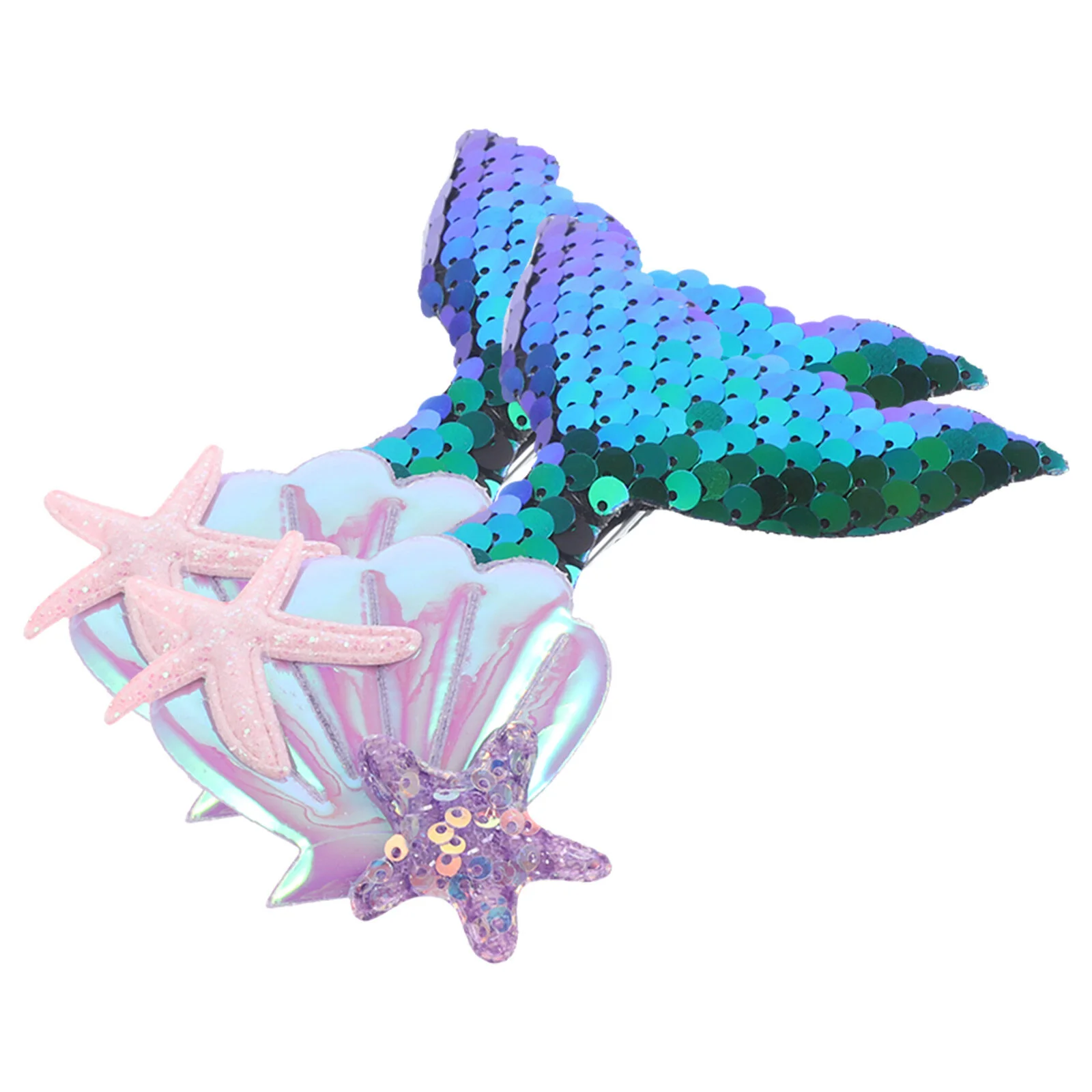 

2 Pcs Little Clip Hair Accessories Girls Wedding Mermaid Hairpin Flower Ocean Metal Clips Barrettes Toddler Summer
