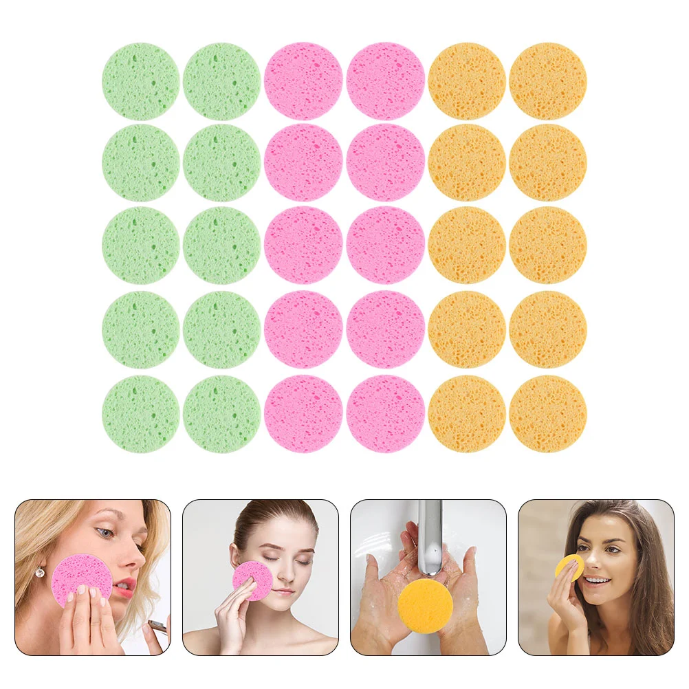 

Sponges Sponge Face Cleansing Puff Pads Facial Exfoliating Wash Makeup Round Skin Toolremoverspa Removal Stick Porefoam Bath