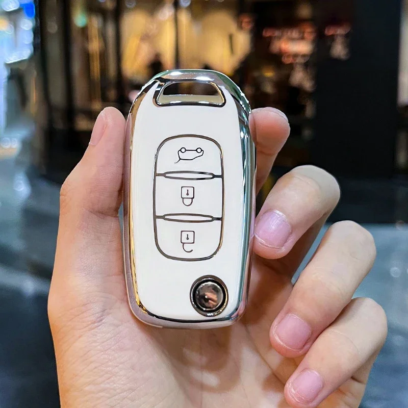 Чехол-брелок с 3 кнопками для Renault Duster Megane Sandero Kangdoo Captur TPU автомобильный чехол