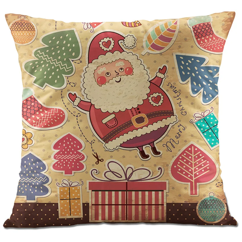 

Рождественская Подушка с принтом, подушка для офиса, автомобиля, дивана, спины, подушка, супер мягкая короткая плюшевая подушка на талию, под...
