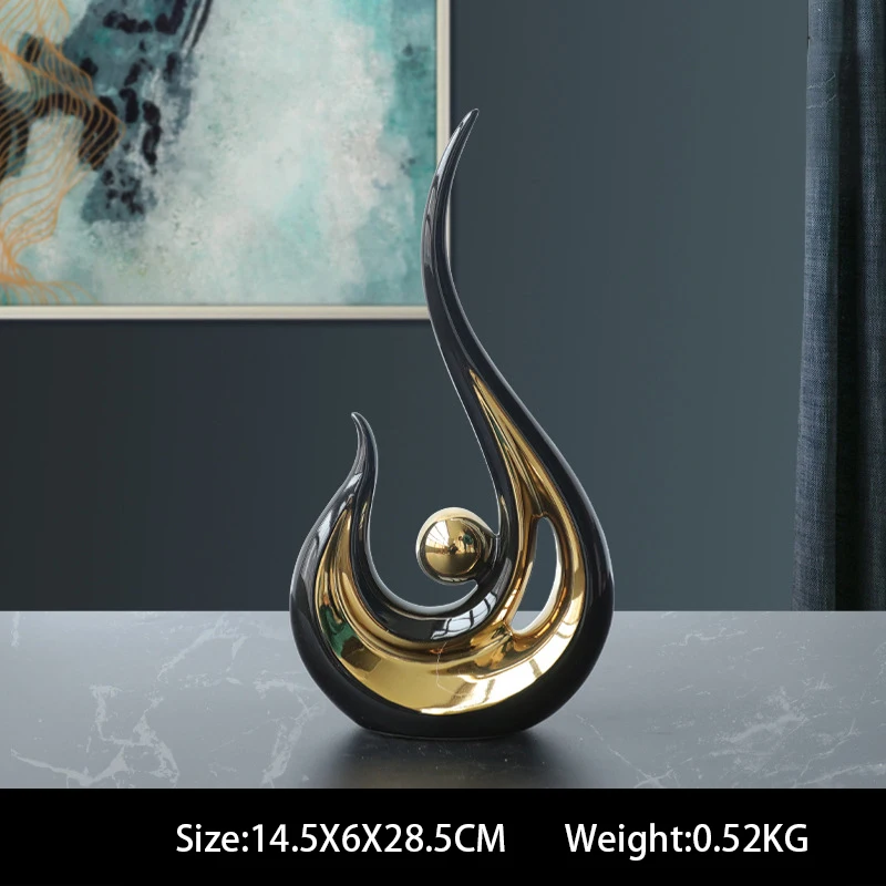 Скандинавская абстрактная керамическая фигурка, светлая гостиная, украшение дома, офисная скульптура, декор, аксессуары для стола, подарок для рукоделия